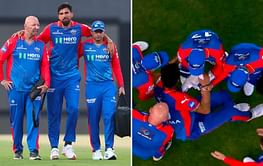 [In Pictures] Ishant Sharma limps off the field after twisting his ankle during PBKS vs DC match of IPL. 2024