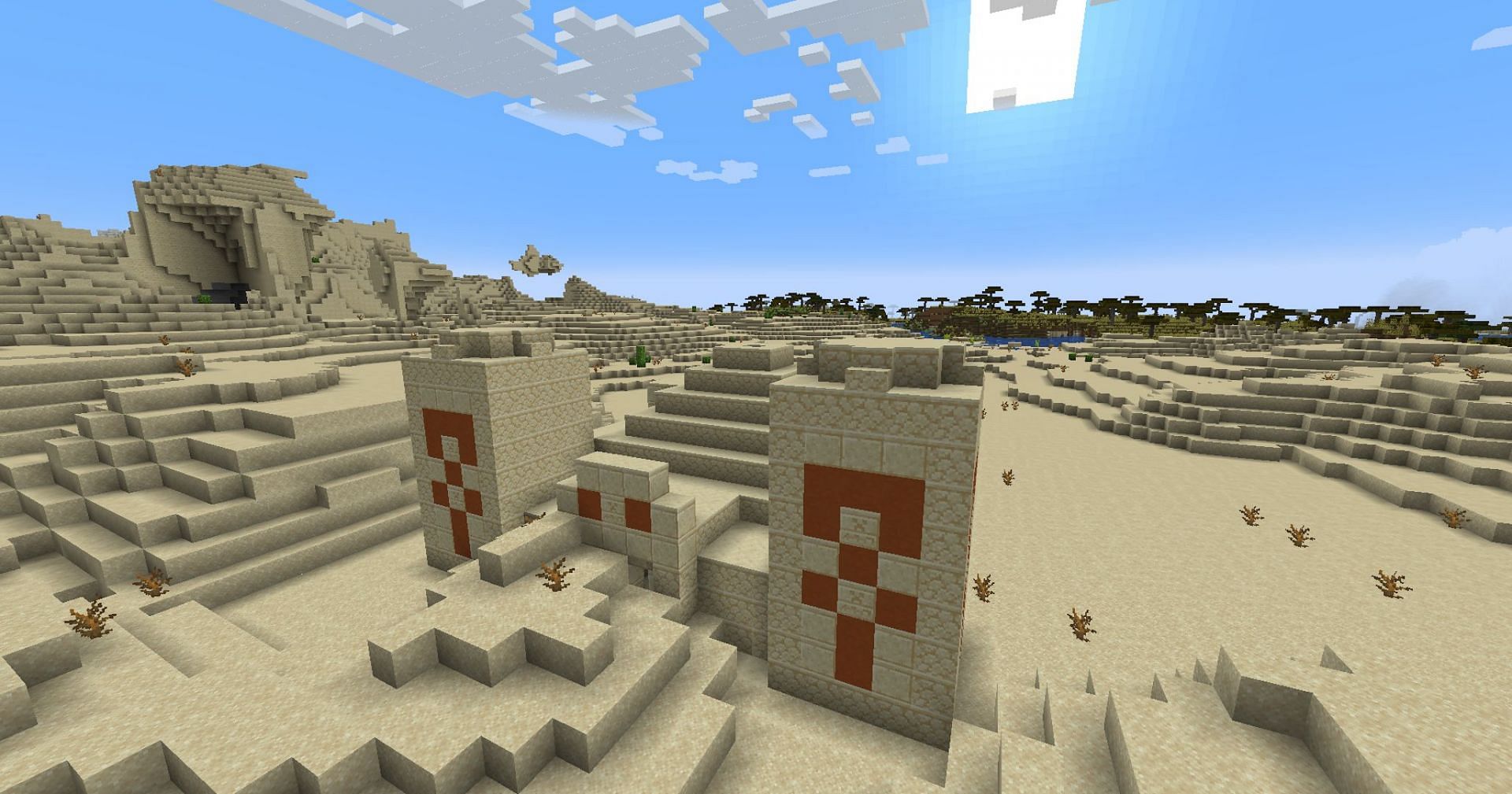 One of the many temples found near spawn (Image via Mojang)