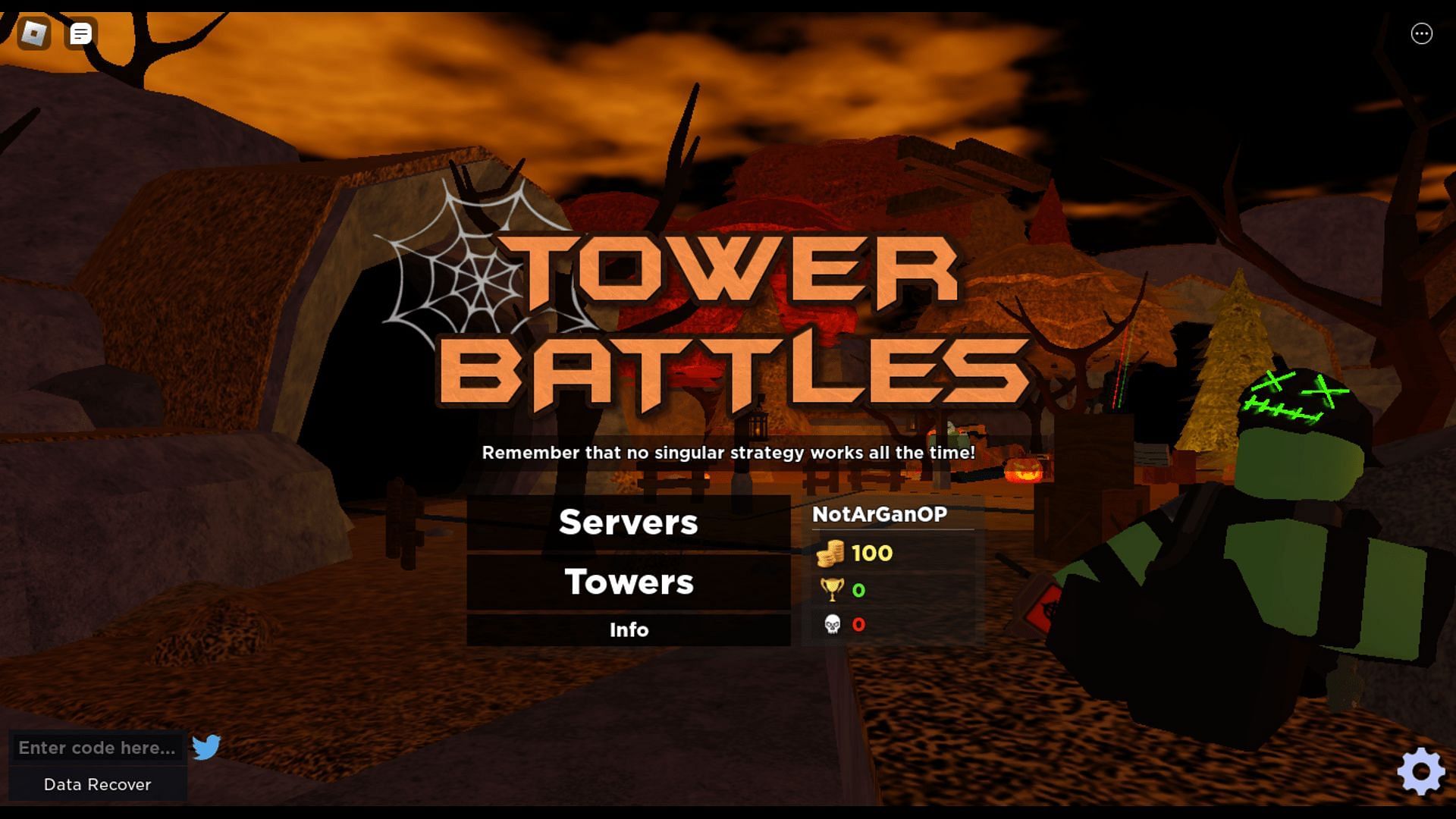 Redeem codes in Tower Battles (Image via Roblox || Sportskeeda)