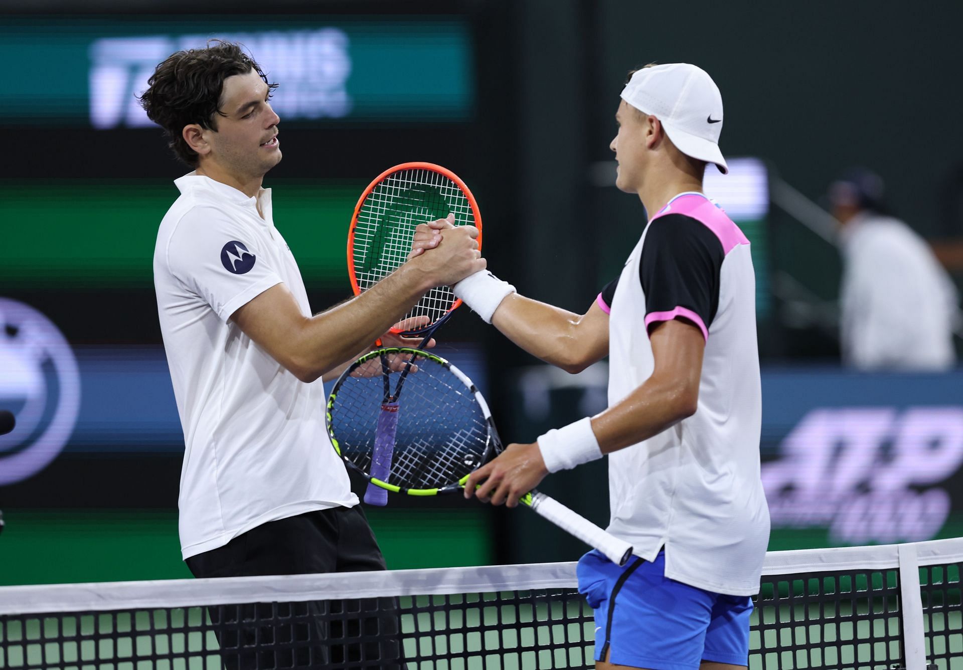 Taylor Fritz and Holger Rune at the 2024 BNP Paribas Open