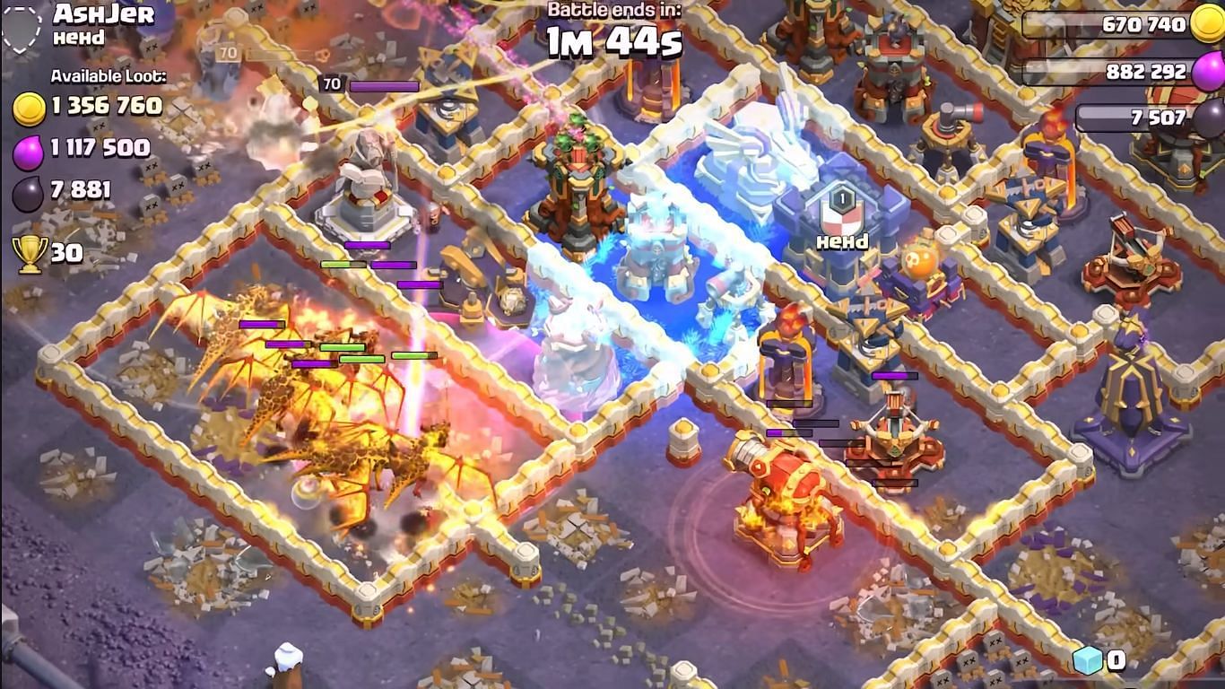 Strategies for raids in Clash of Clans Super Dragon Spotlight event (Image via Supercell)