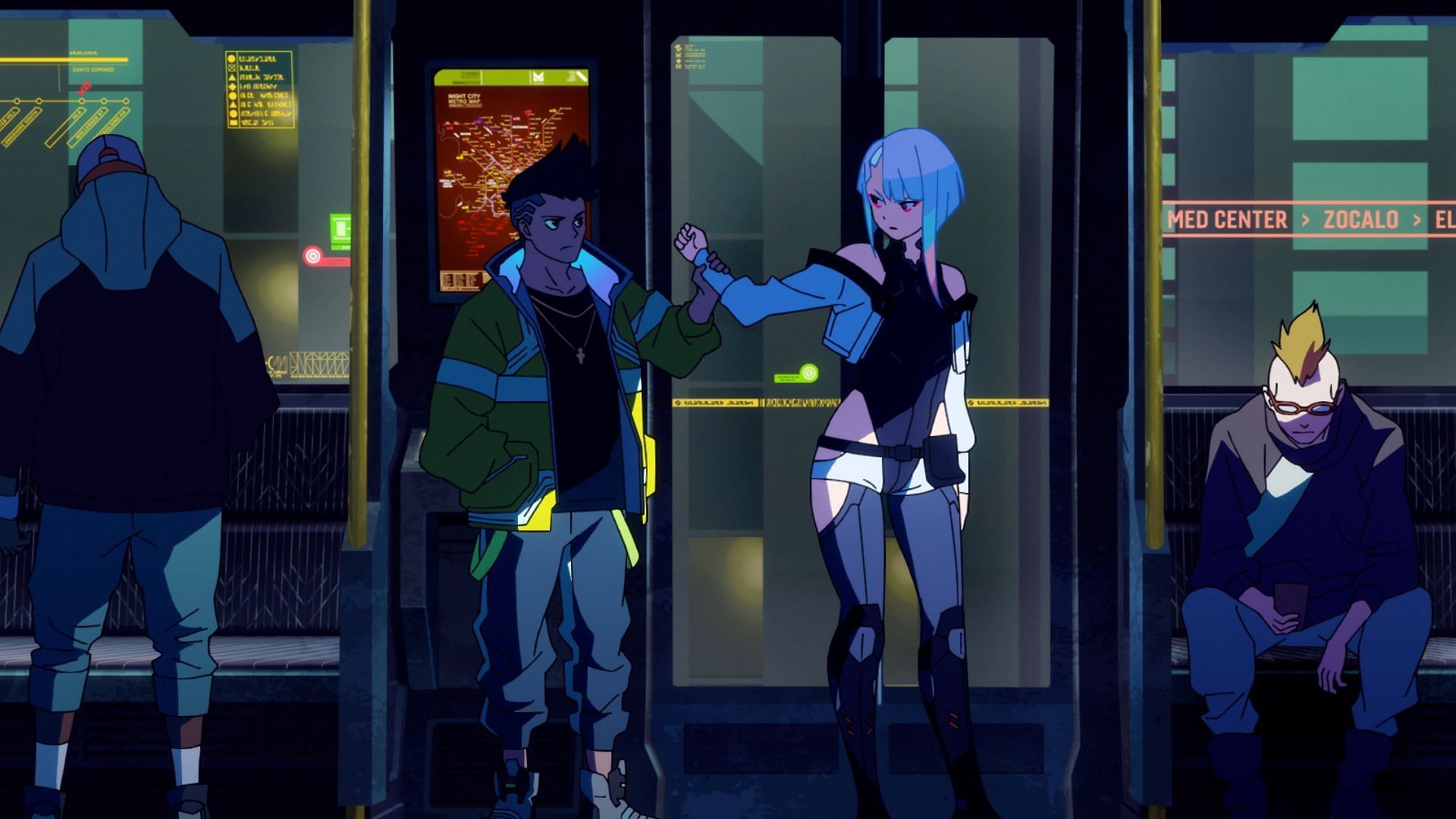 A still from Cyberpunk: Edgerunners, one of the bingeable anime to watch this year (Image via Studio Trigger)