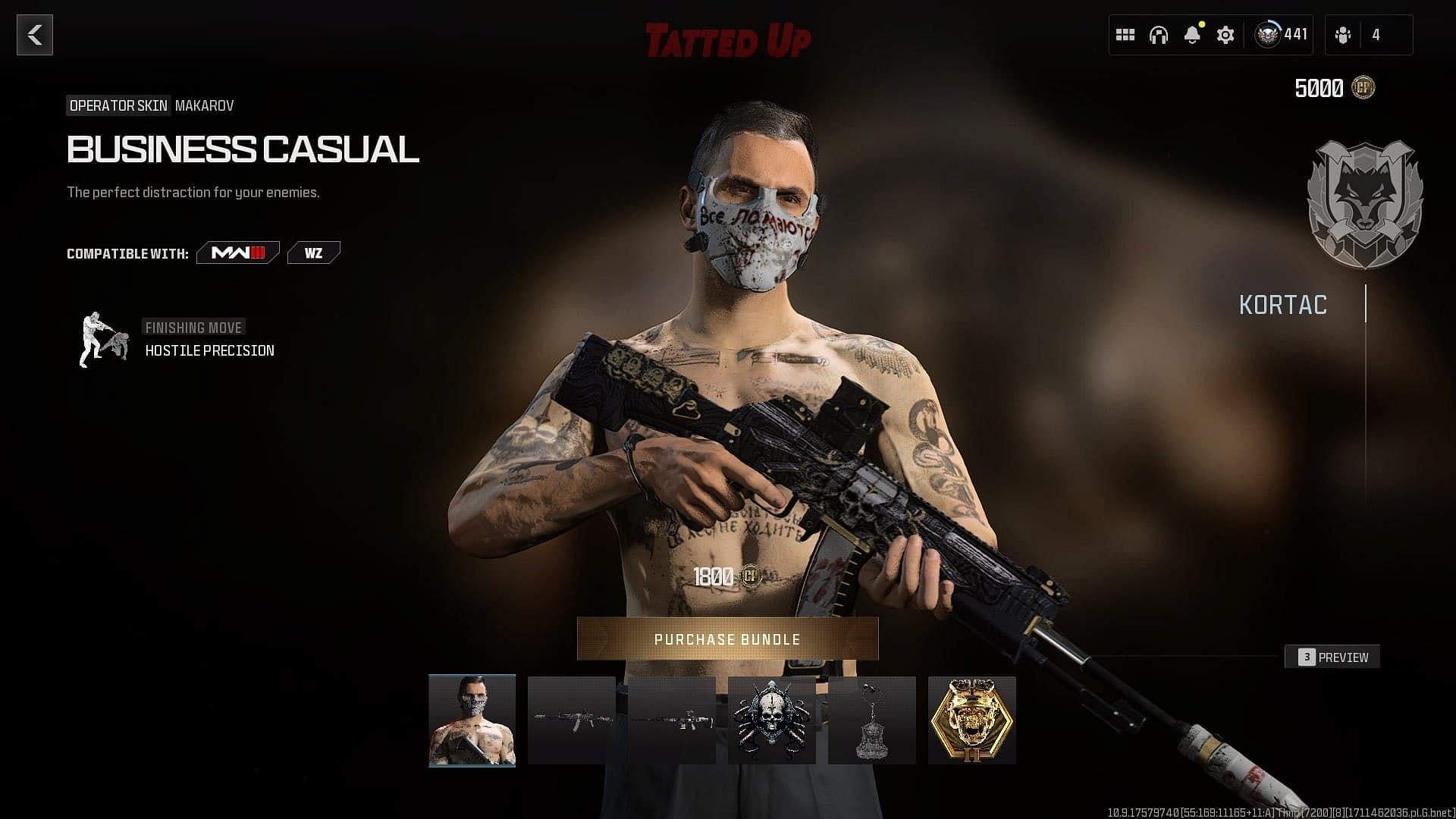 Tatted Up bundle in MW3 and Warzone