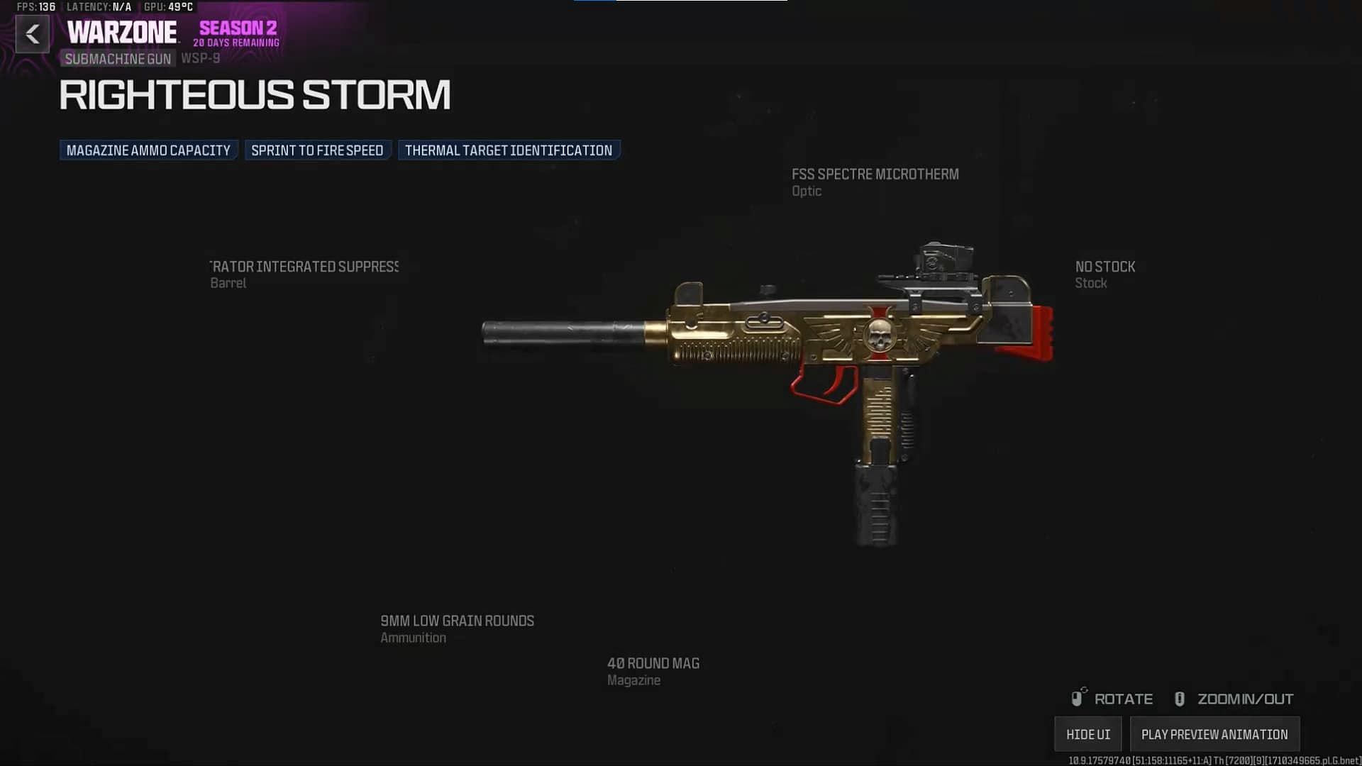 Righteous Storm weapon blueprint in MW3 and Warzone