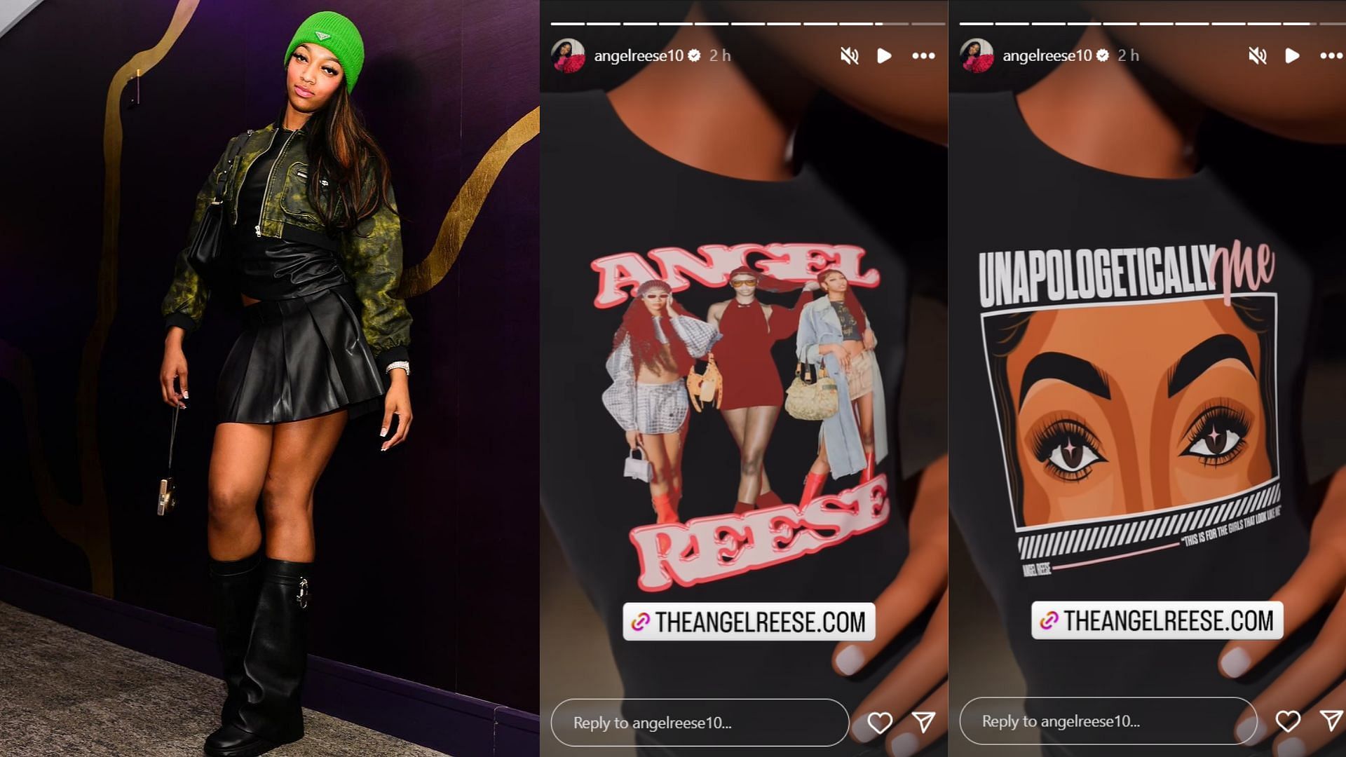 Angel Reese instrouces her new merch.