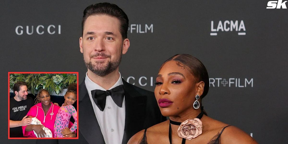 Serena Williams and Alexis Ohanian with their kids (inset)