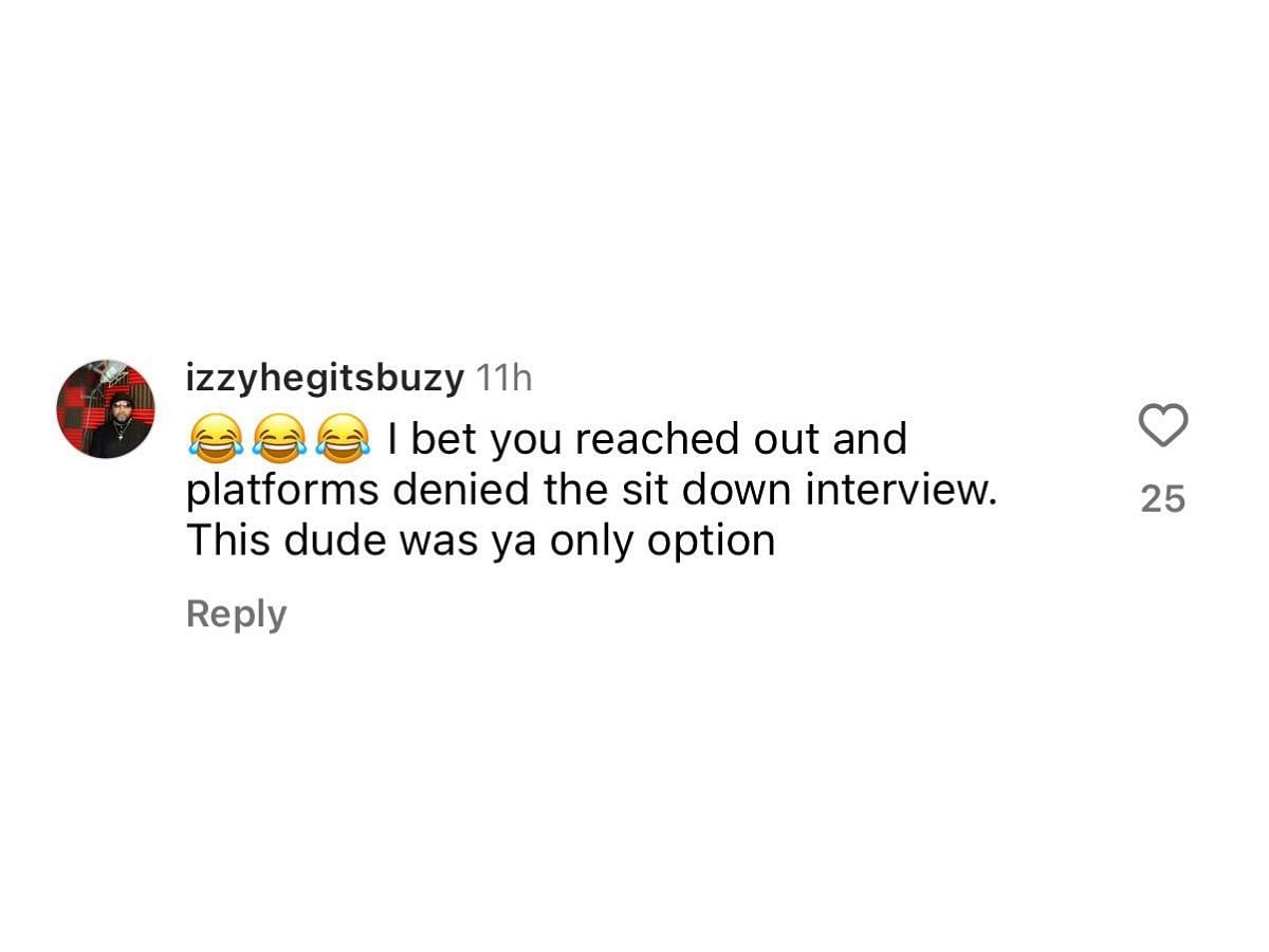A user accuses Kelsey of clout-chasing (image via @izzyhegitsbuzy on Instagram)