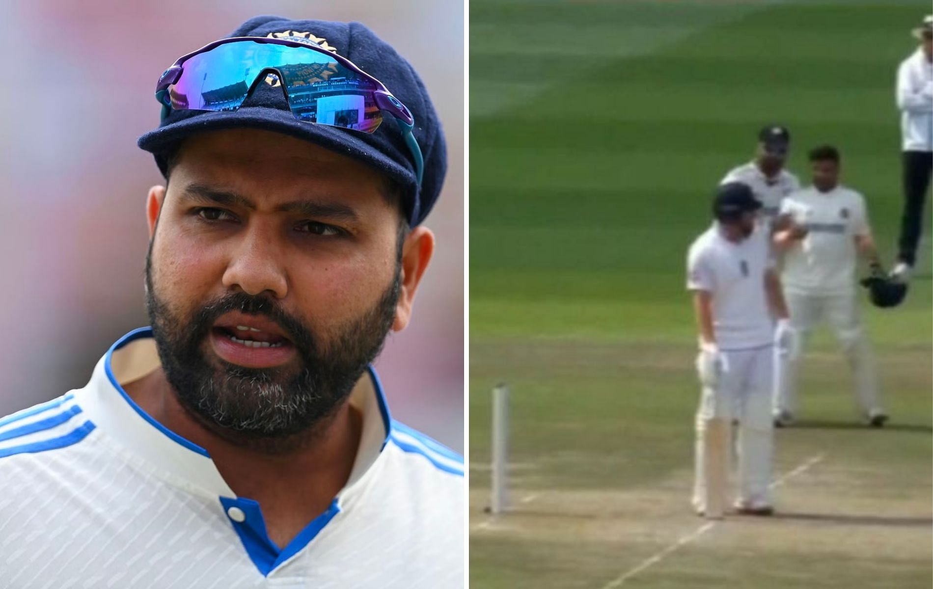 Rohit Sharma and Sarfaraz Khan were involved in a funny moment on Day 1 