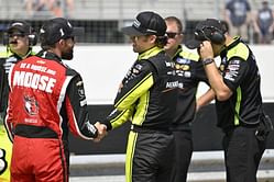 Ryan Blaney reacts to Ross Chastain's "ironic" comments on defending NASCAR Cup champion's moves during 2024 Pennzoil 400 at Las Vegas