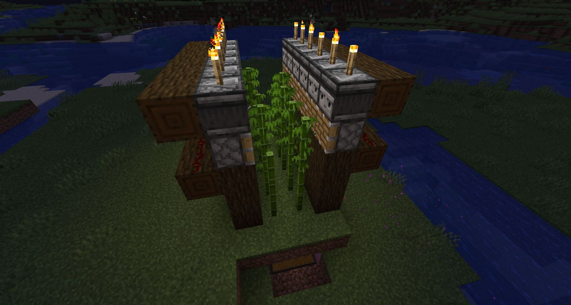 Bone meal is recommended to skip the bamboo&#039;s initial growth period. (Image via Mojang)