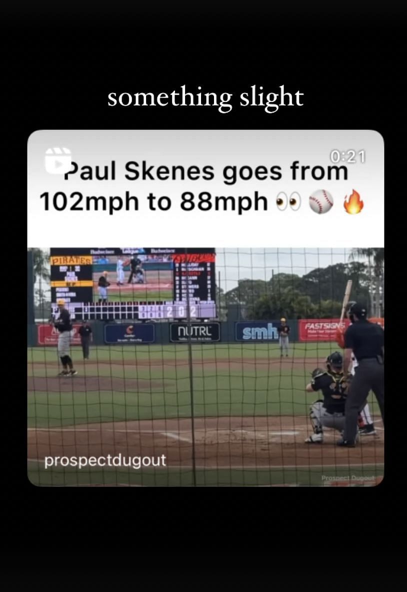 Paul Skenes goes from 102mph to 88mph.