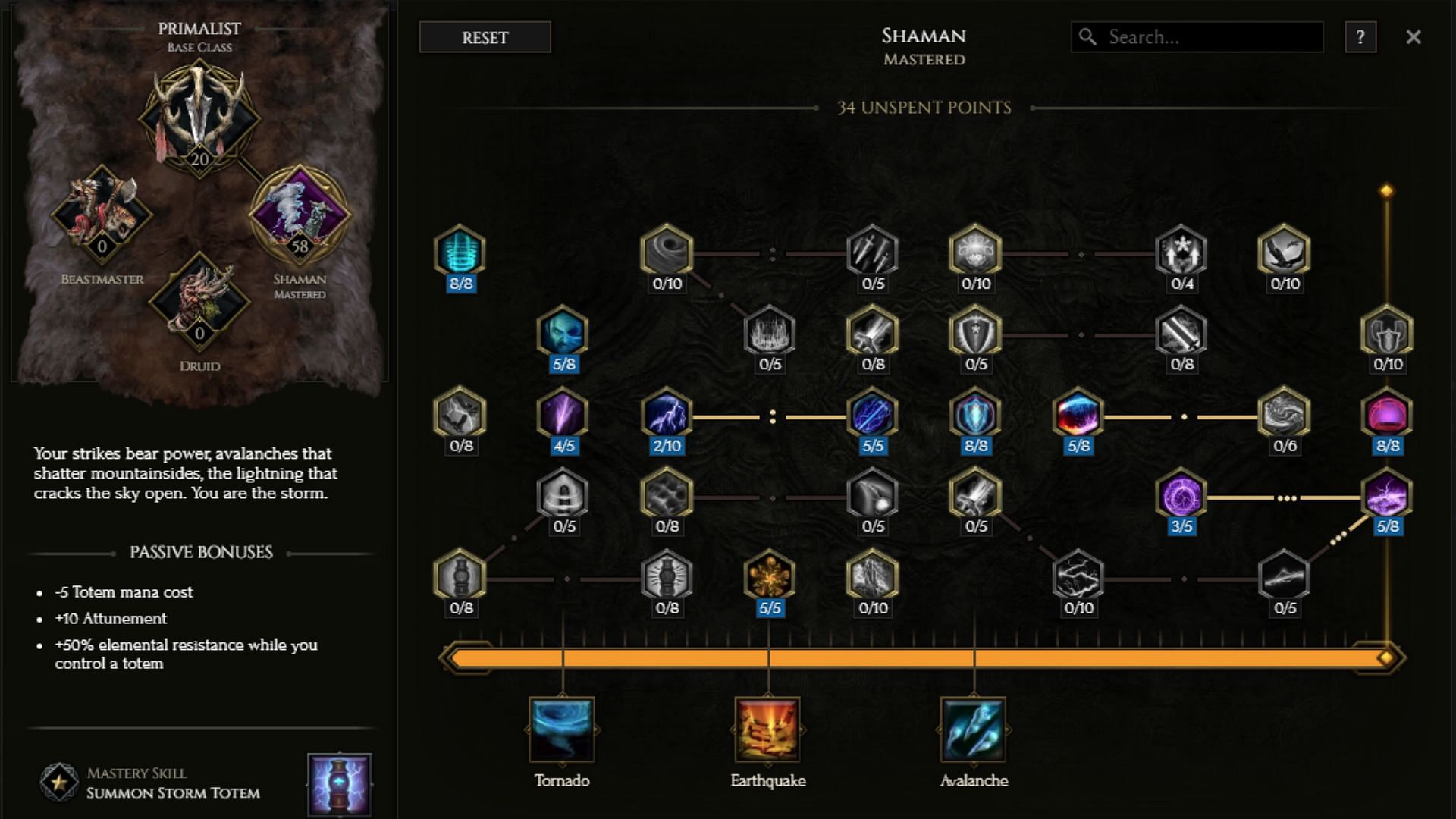 Passive Tree Progression of Lightning Auto-Bomber Shaman Builds in Last Epoch (Image via Eleventh Hour Games)