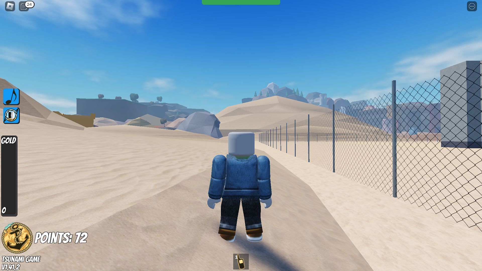 Following the fence for the hunt (Image via Roblox)