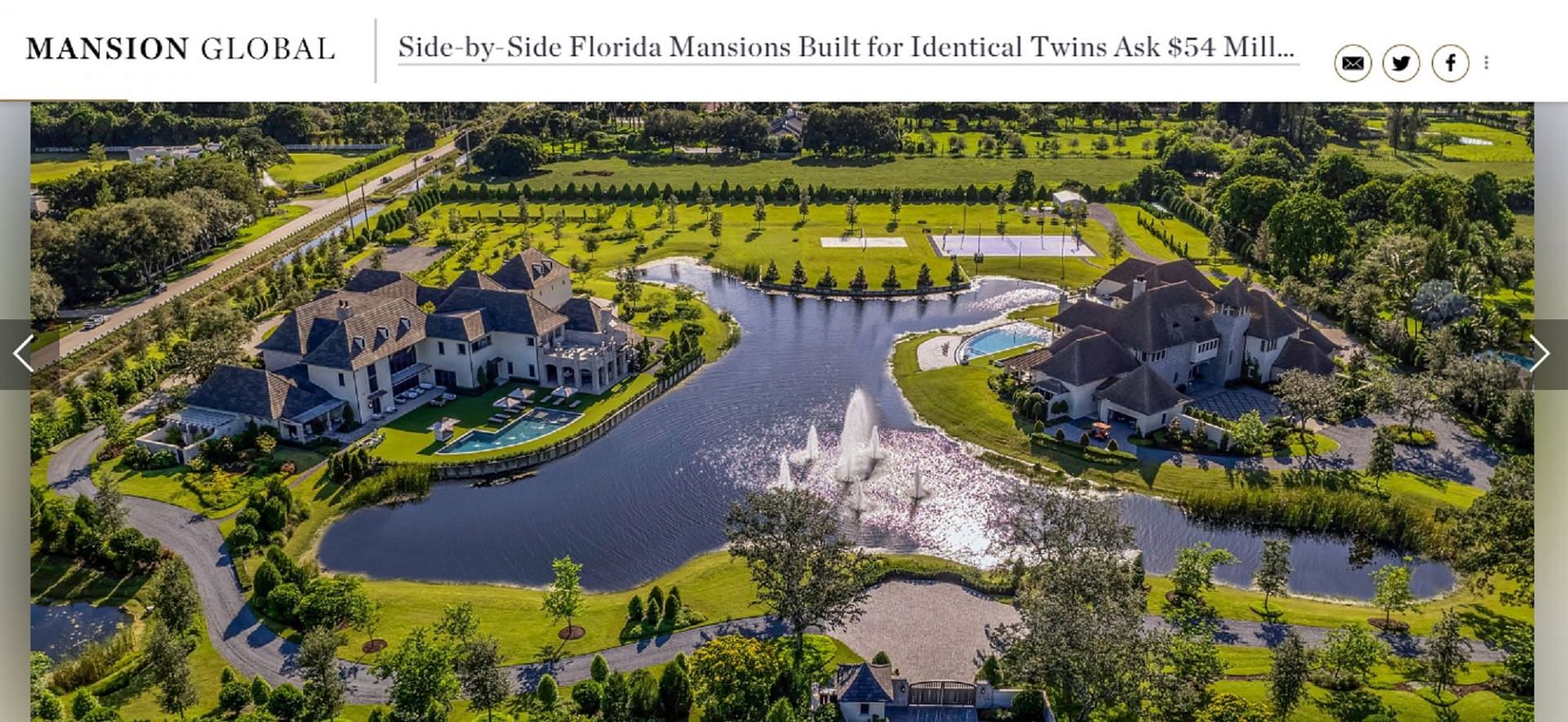 Close-up of the incredible $54 million mansion in Florida (Image via mansionglobal.com)