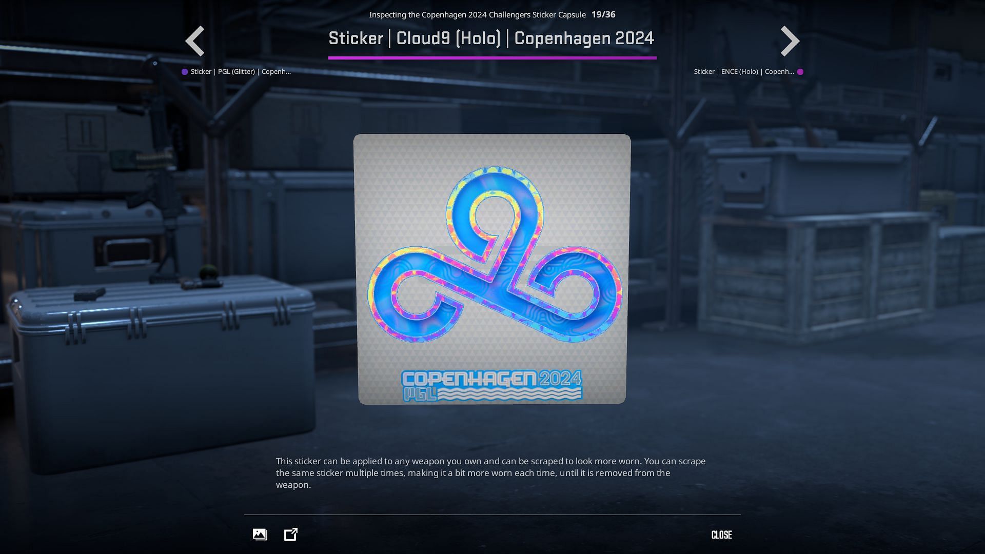 Cloud 9 Holo sticker (Image via Valve)