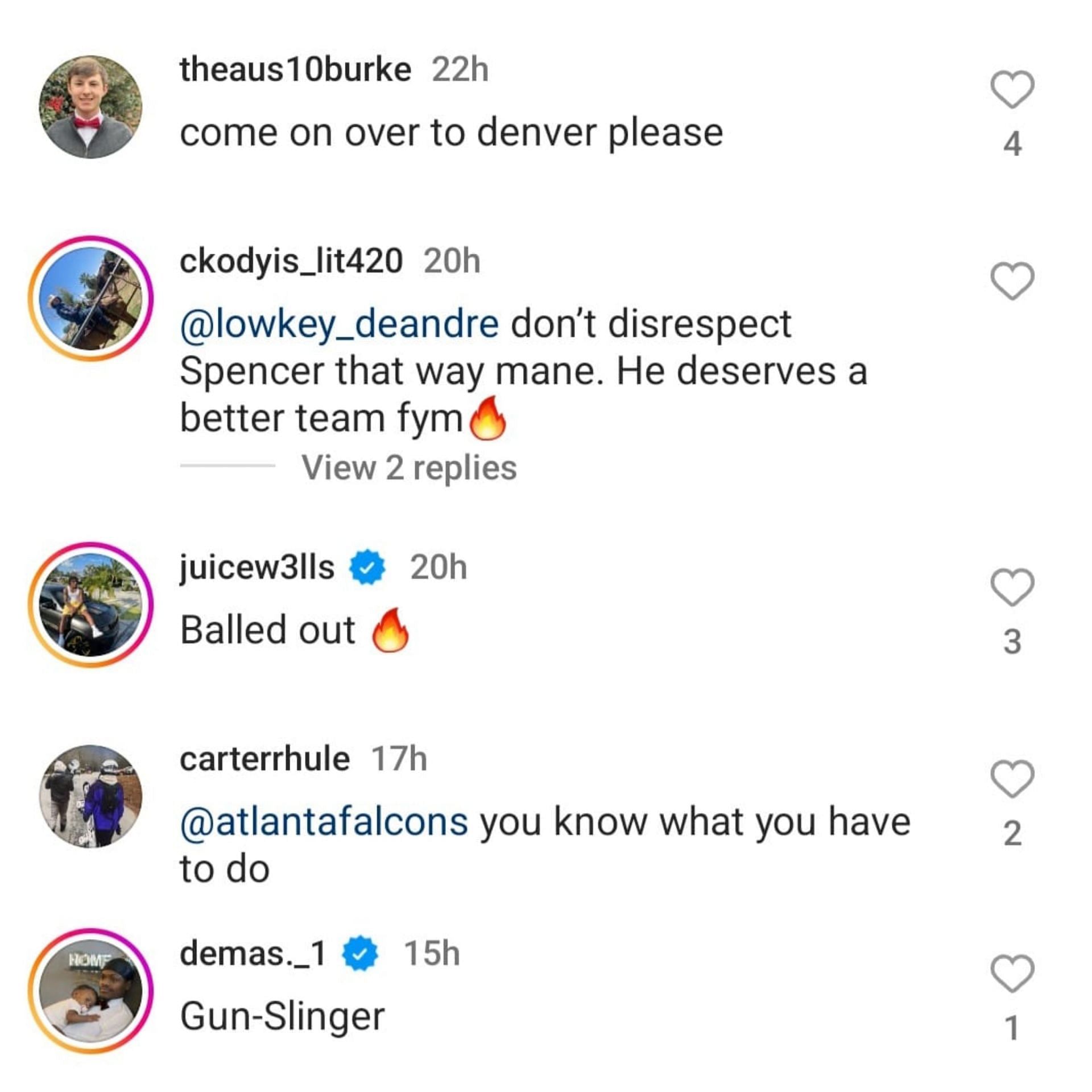 Some more reactions to the QB&#039;s post.