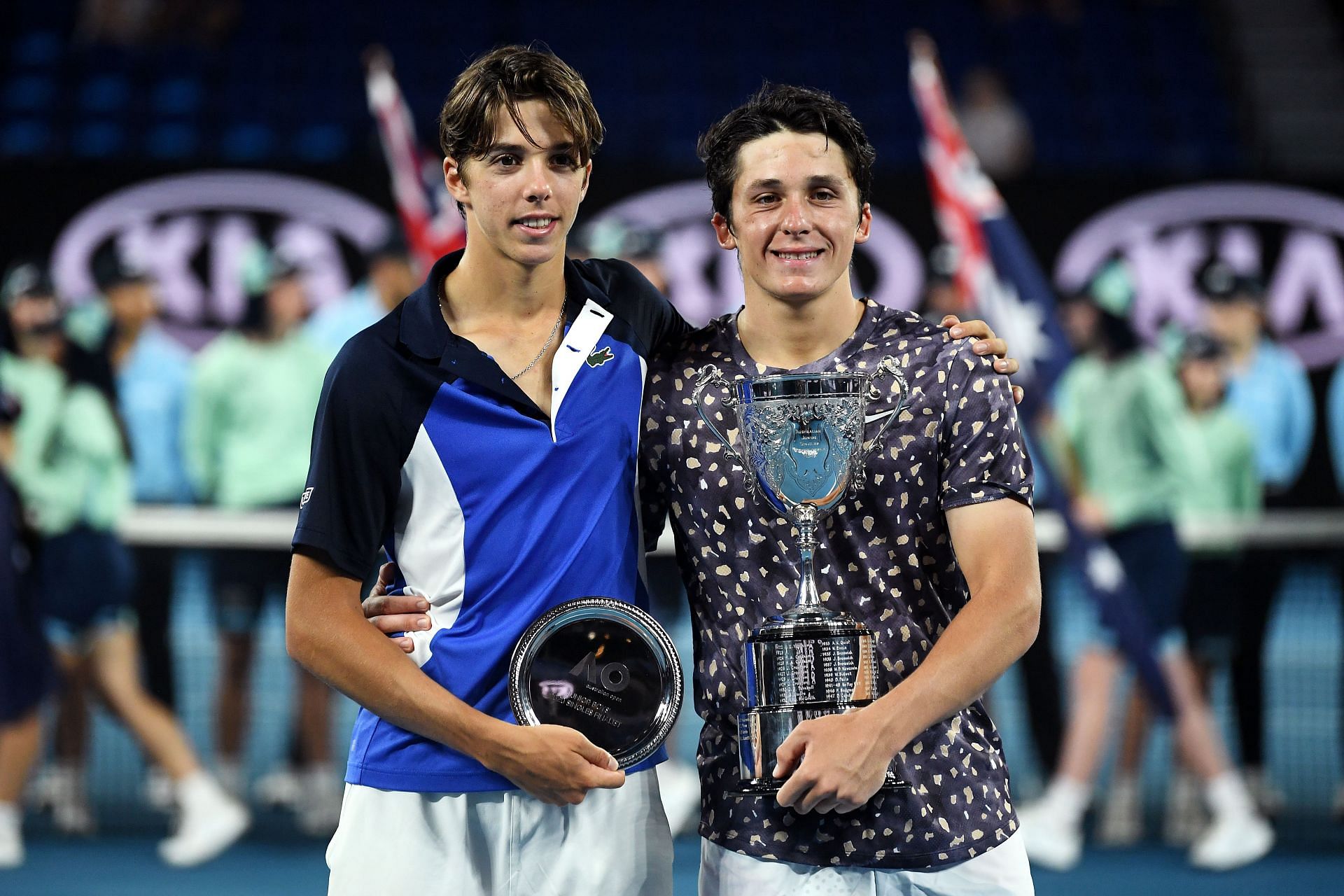 Arthur Cazaux and Harold Mayot at the 2020 Australian Open- boys singles final