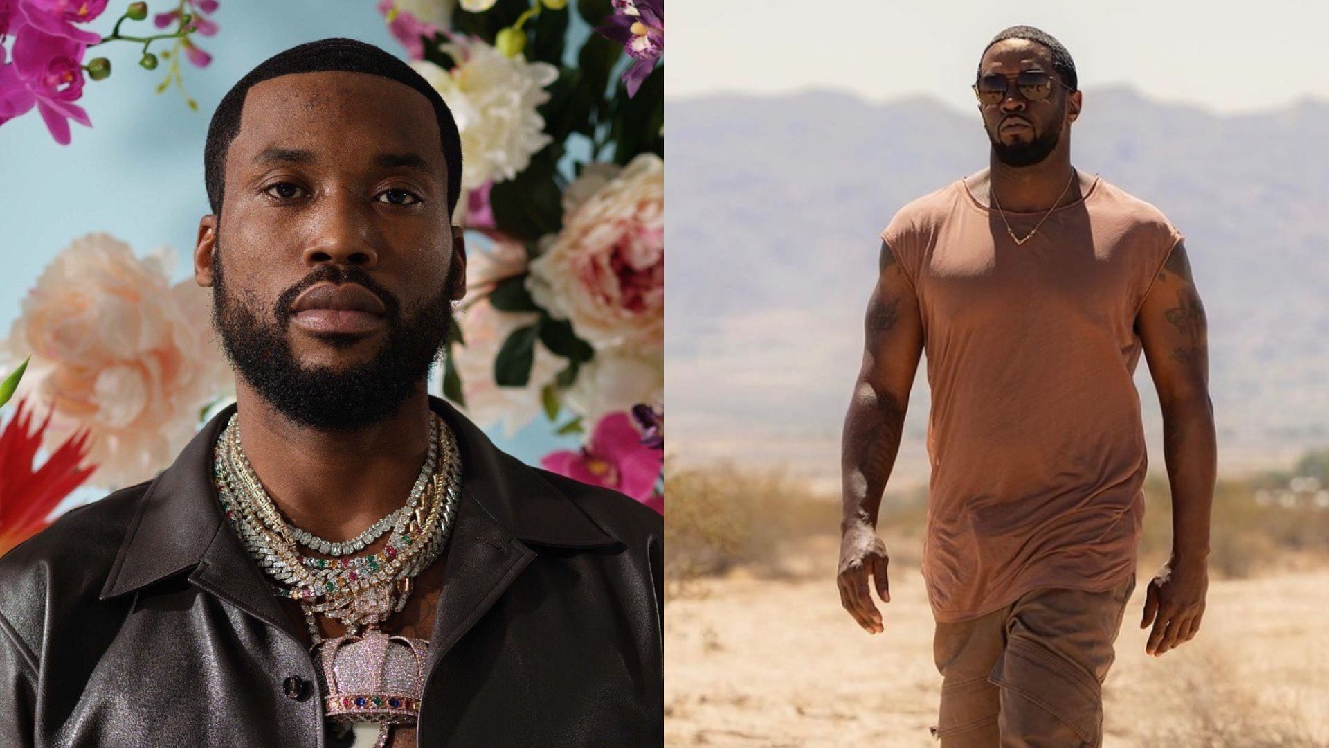 Meek Mill talks about moving to Ghana. (Images via X/@MeekMill &amp; Instagram/@diddy)