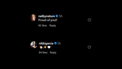 Screenshot of Nikki Bella and Natalya's comments on Becky Lynch's Instagram post.