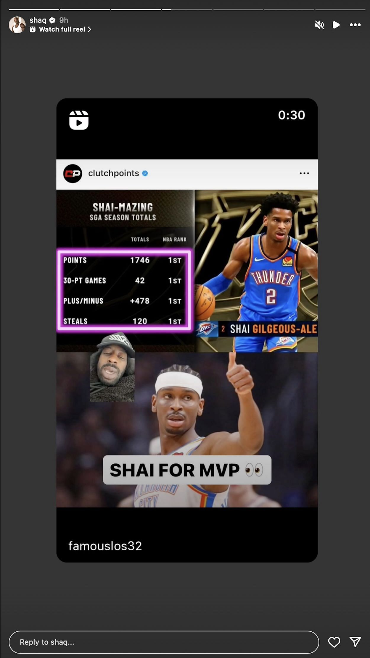 @Shaq - Instagram story