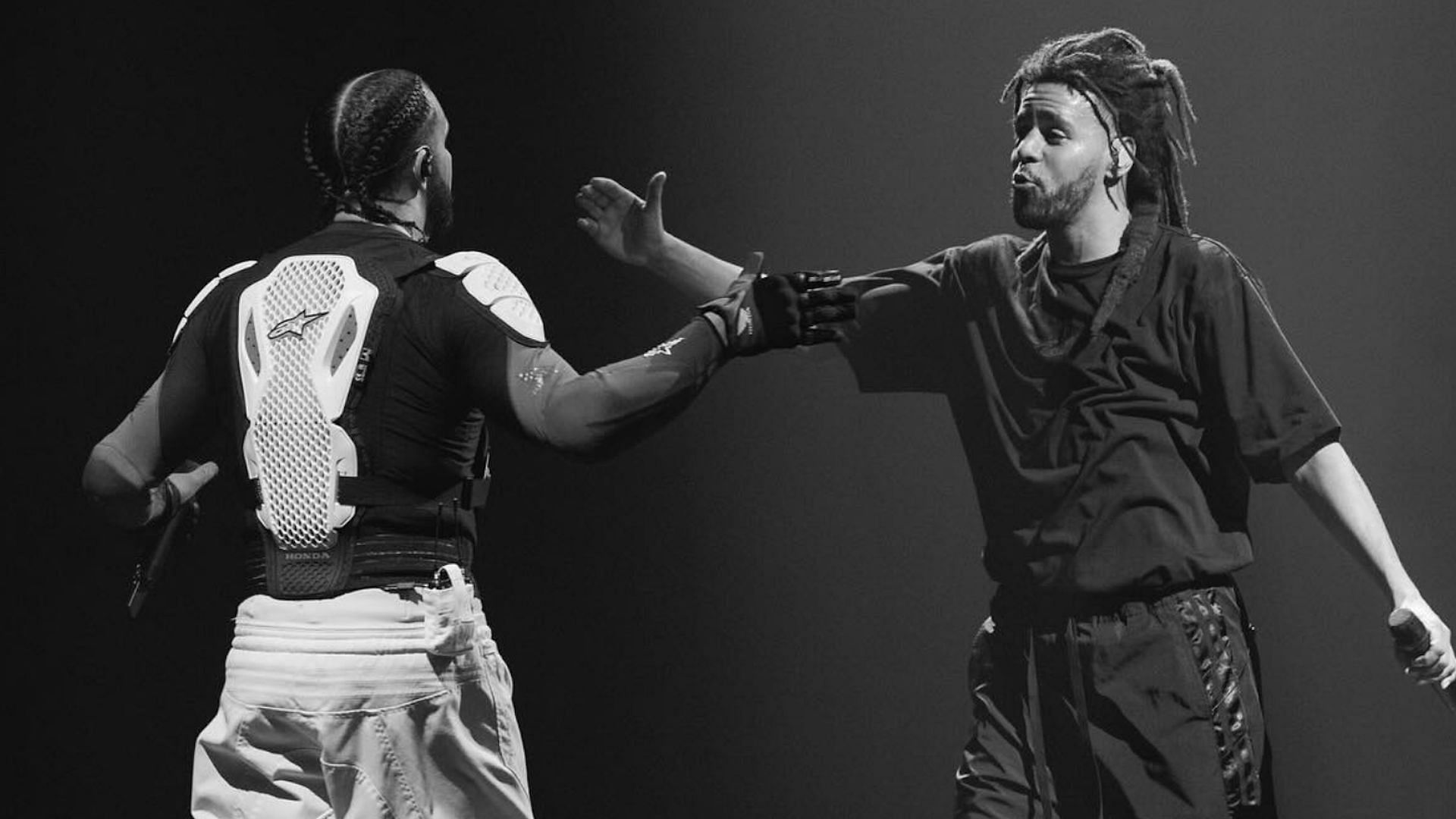 Drake performing along side J. Cole for the &quot;Big as the What&quot; Tour (Image via Instagram/@champagnepapi)