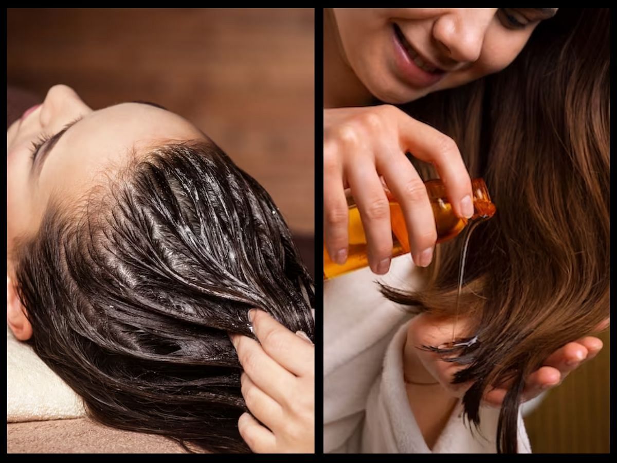 Hair oil massage vs hair spa (Image via Sportskeeda, @Freepik)