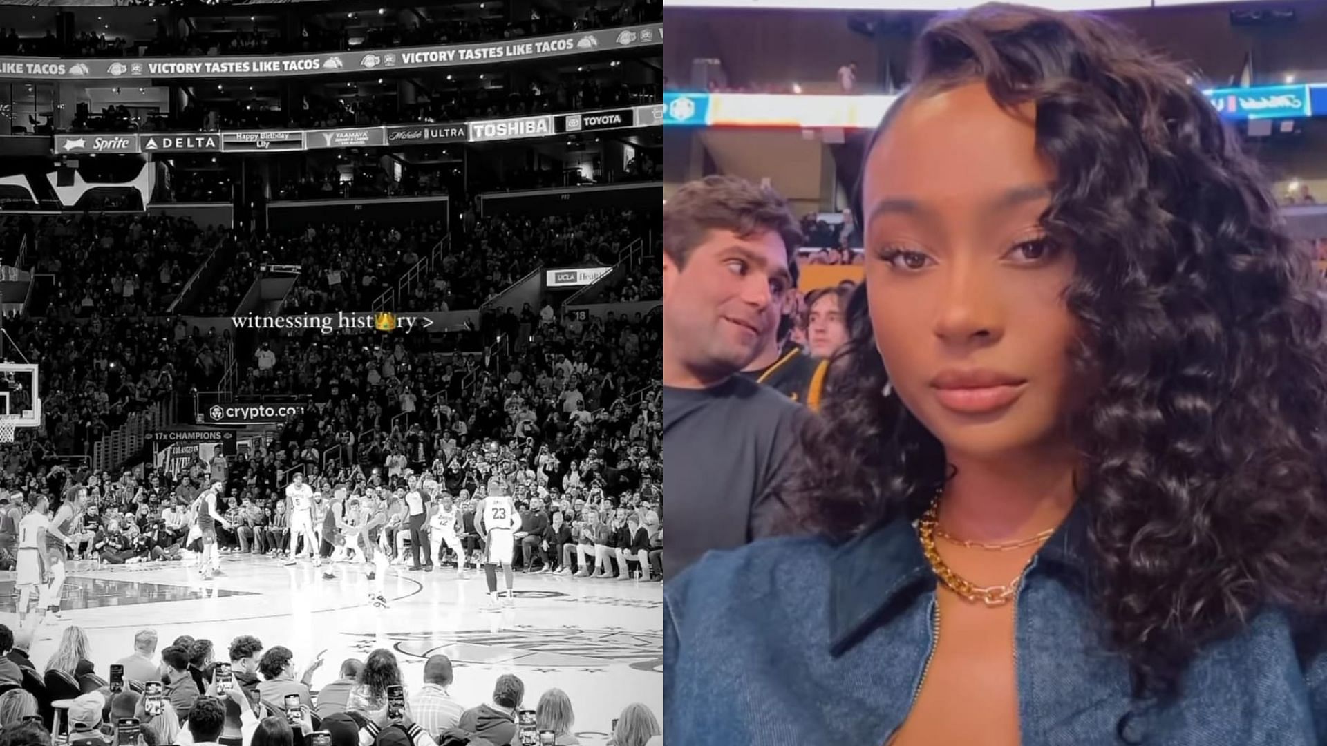 IN PHOTOS: Travis Kelce's ex Kayla Nicole attends LeBron James' 40,000  point game to witness Lakers star make history