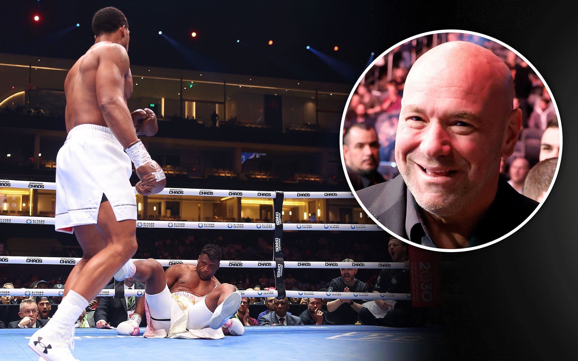 Dana White (right) shared his thoughts on Anthony Joshua