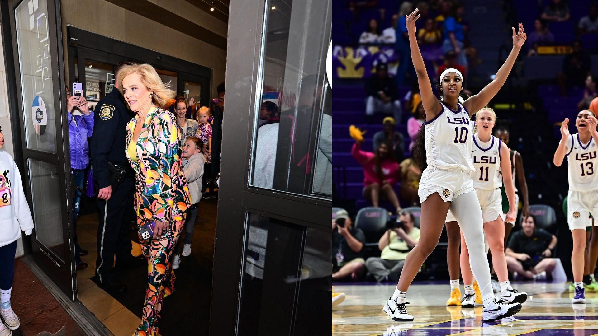 LSU Head coach Kim Mulkey and start playing Angel Reese 