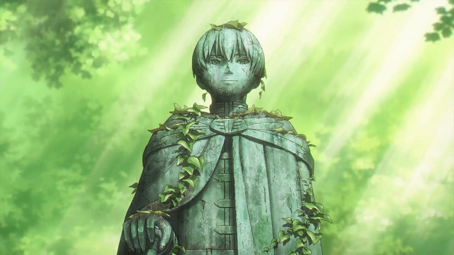 Himmel&#039;s statue, as seen in the anime (Image via Madhouse)