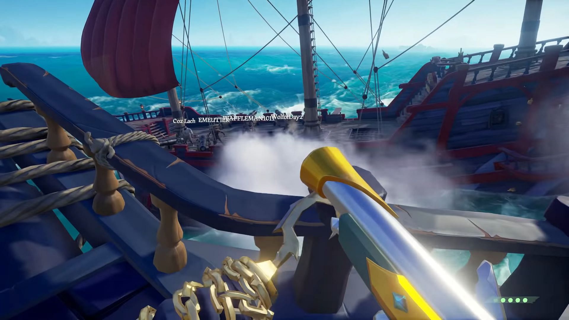 Combat in Sea of Thieves is chaotic but realistic (Image via Rare/ Zylbrad on YouTube)