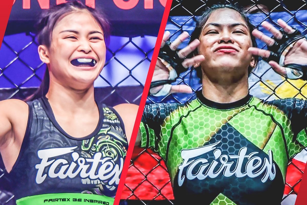 Stamp Fairtex (left), Denice Zamboanga (right).