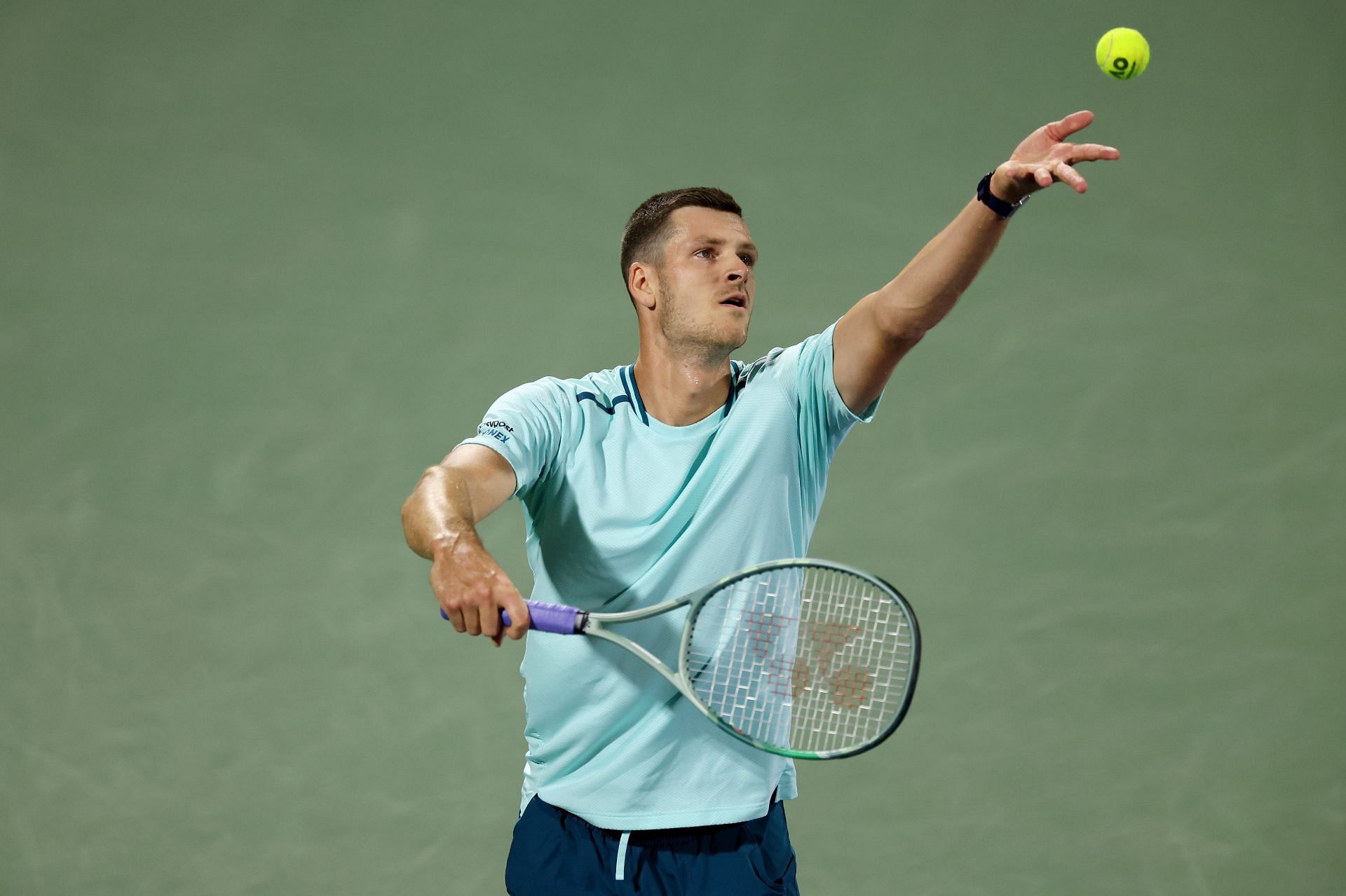 Hubert Hurkacz at the 2024 Dubai Tennis Championships in Dubai, United Arab Emirates - Getty Images