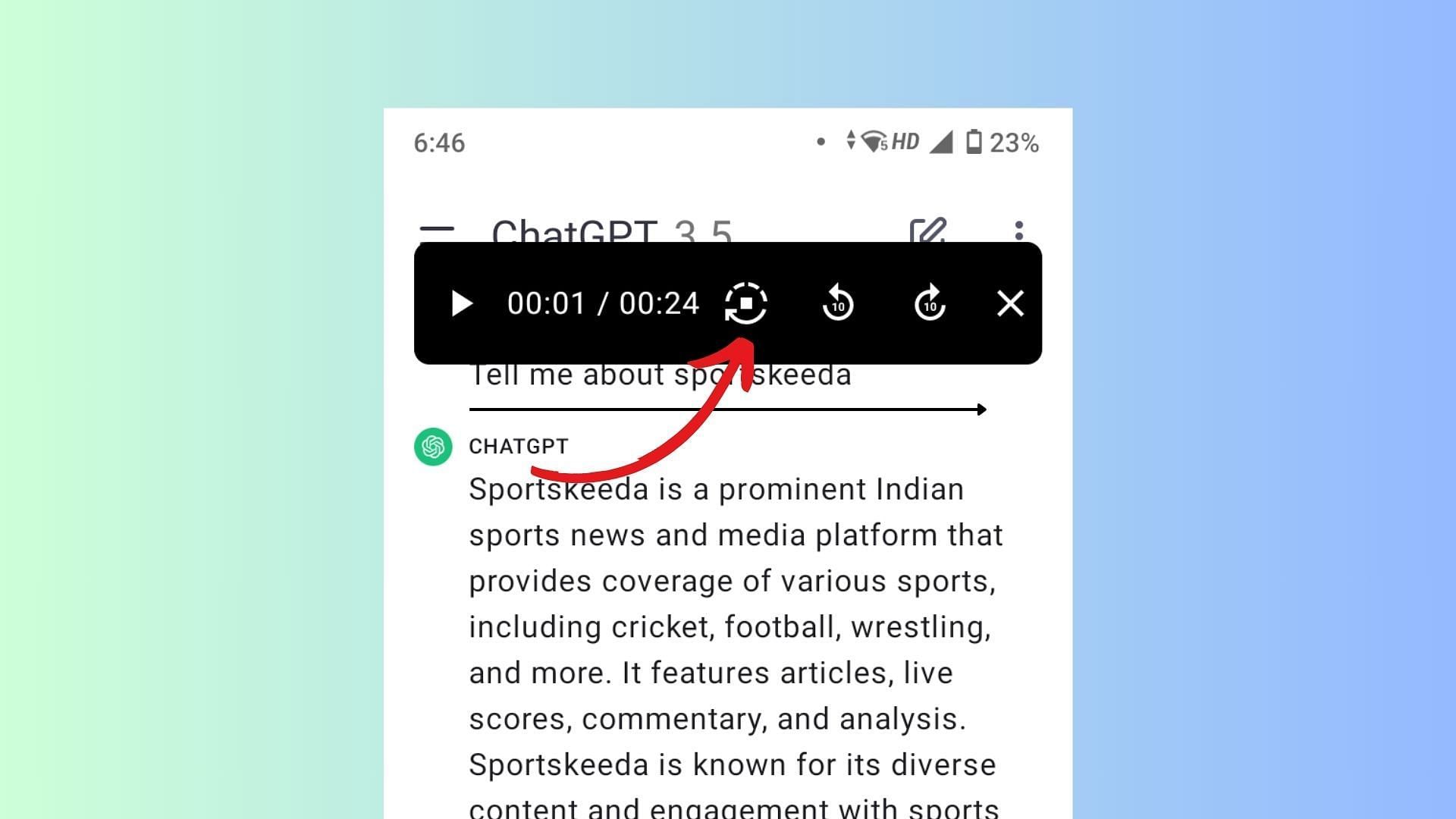 Listen to ChatGPT messages automatically (Image via Sportskeeda)