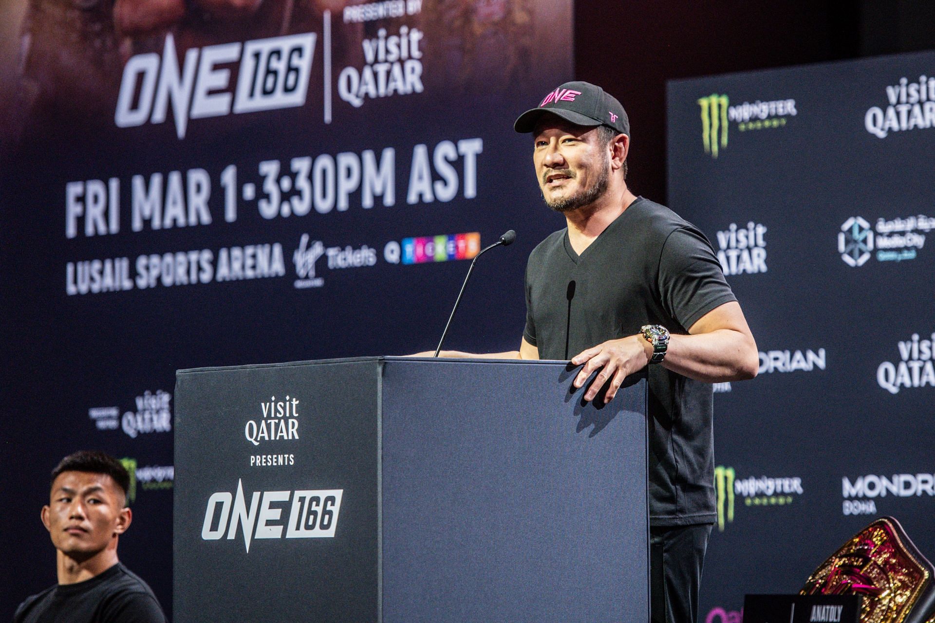 Chatri Sityodtong at the ONE 166 press conference in Doha.