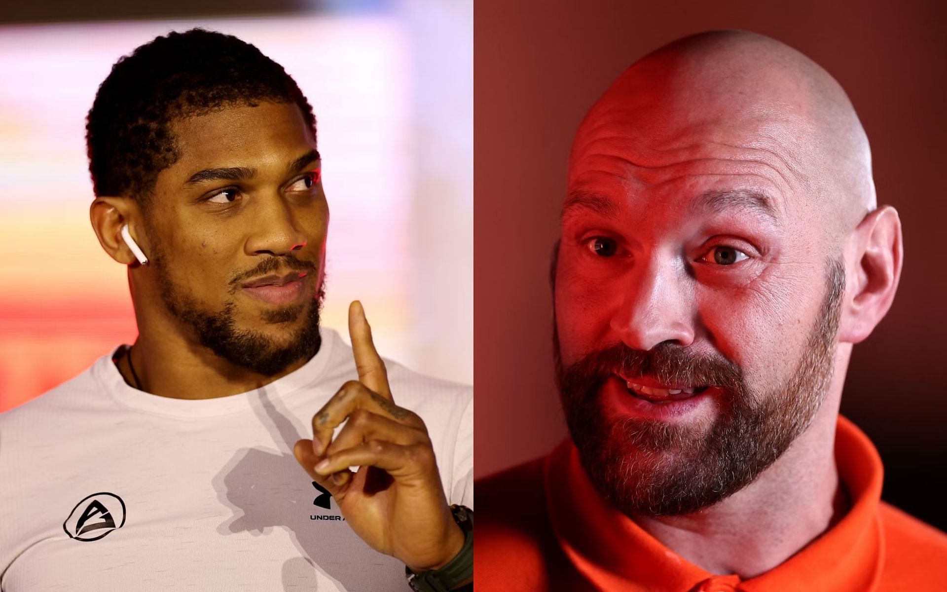 Anthony Joshua (left) refrains from talking about Tyson Fury (right) after KO win over Francis Ngannou [Images Courtesy: @GettyImages]