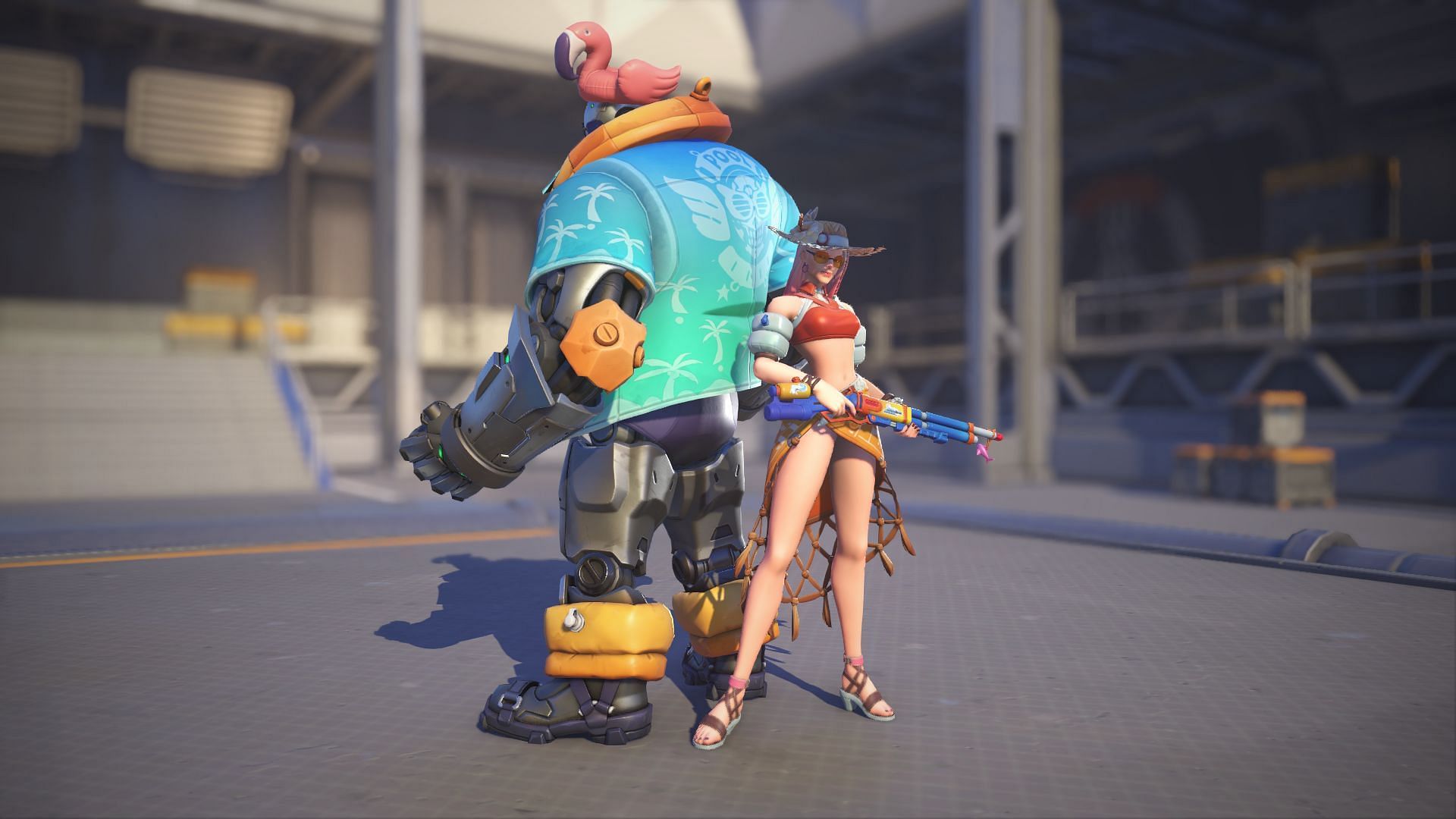Poolside Ashe as seen in the game (Image via Blizzard Entertainment)