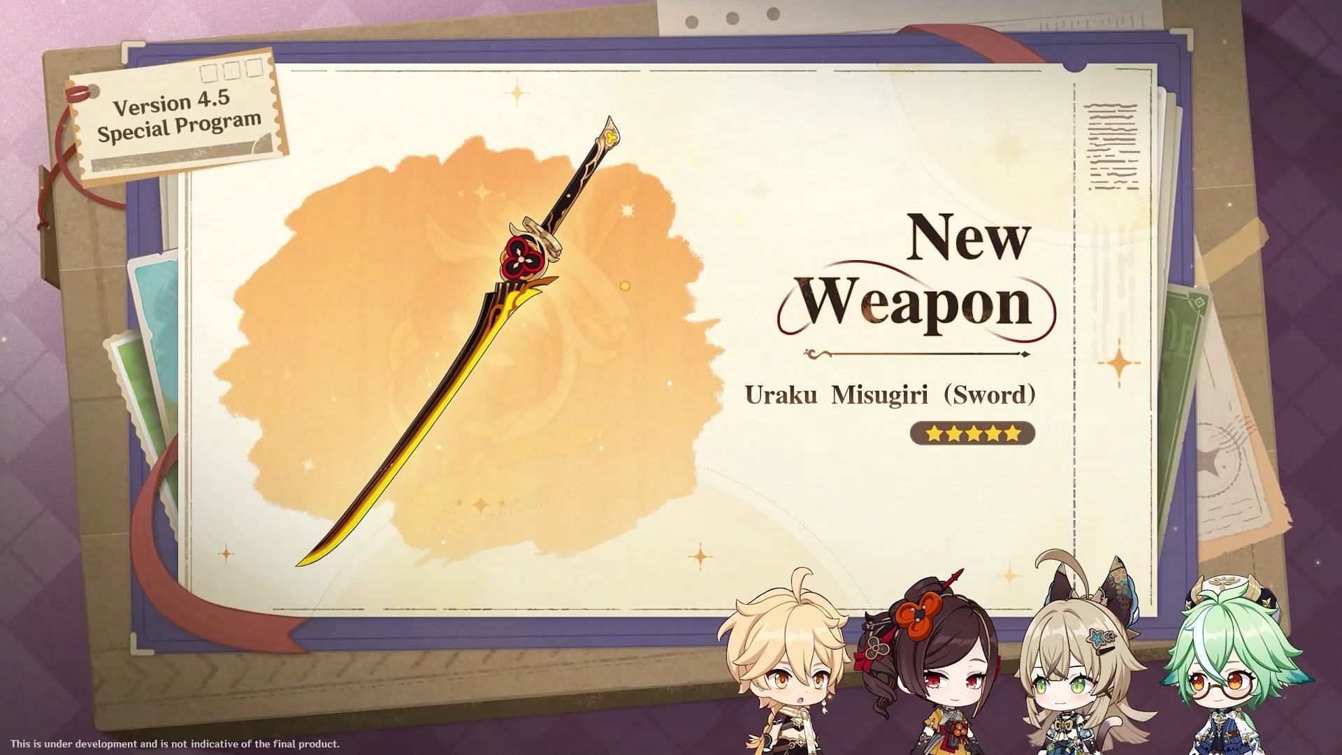 New weapon - Uraku Misugiri (Image via HoYoverse)