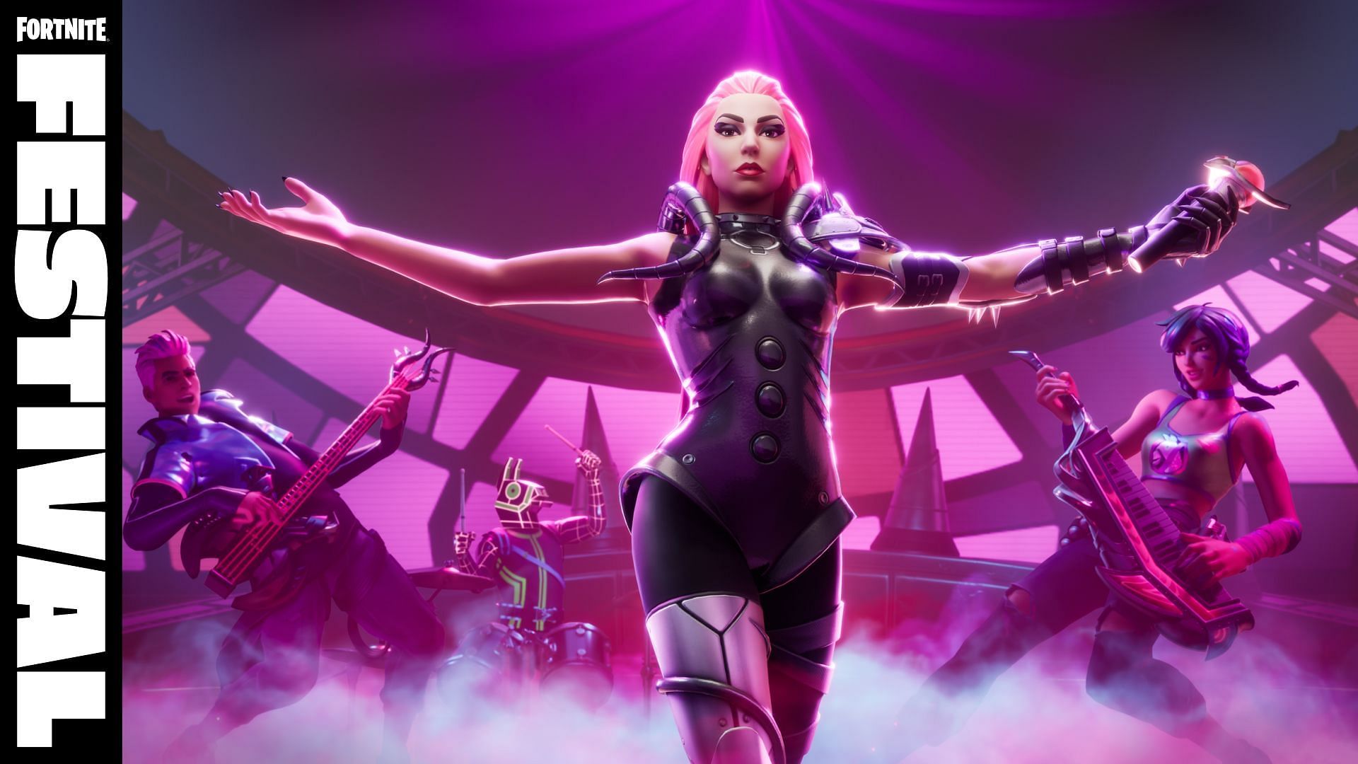 Lady Gaga at the Fortnite Festival (Image via Epic Games)