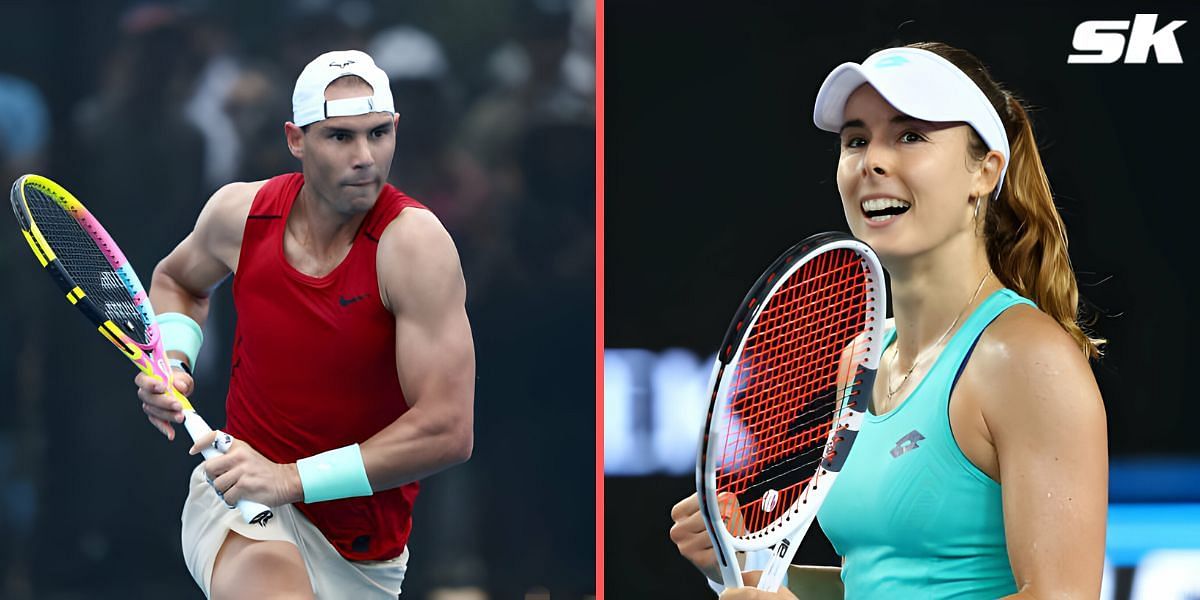 Rafael Nadal (L) and Alize Cornet (R)