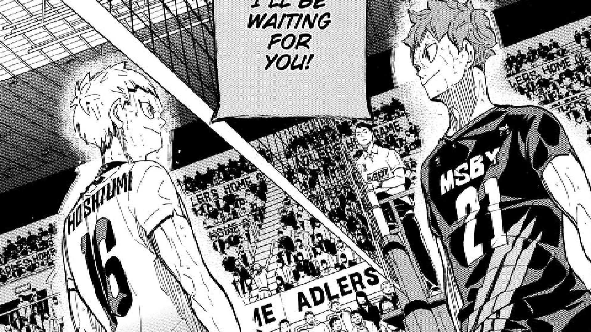 Hinata and Hoshiumi during the post-time skip match (Image via Haruichi Furudate/Shueisha)