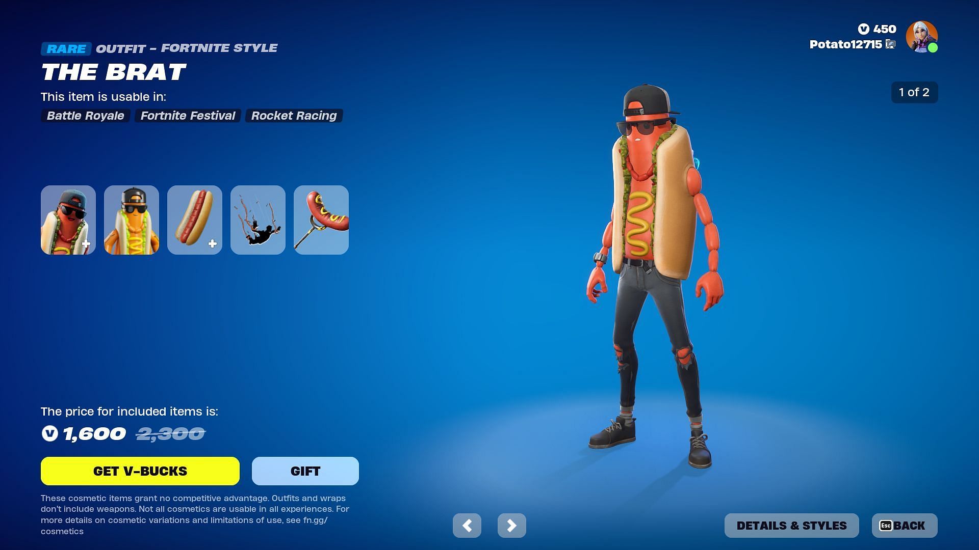 The Brat Skins will not be listed for long in the Item Shop (Image via Epic Games/Fortnite)