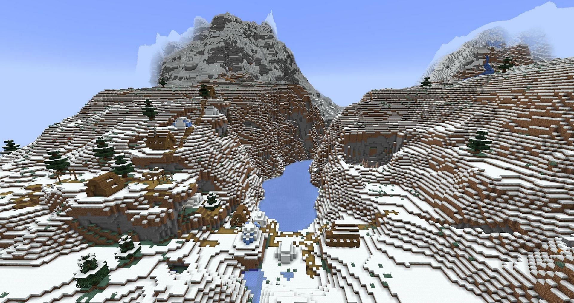 The village closest to spawn (Image via Mojang)