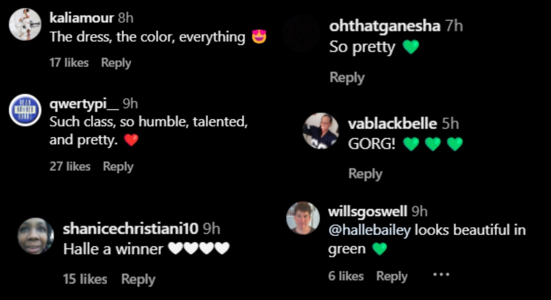 Fan reactions to Halle&#039;s image (Image via Instagram/@naacpimageawards)