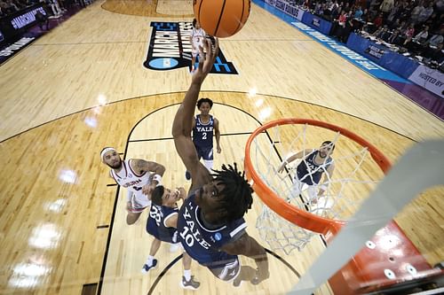 Samson Aletan blocks Johni Broome's game-tying layup as Yale upsets Auburn