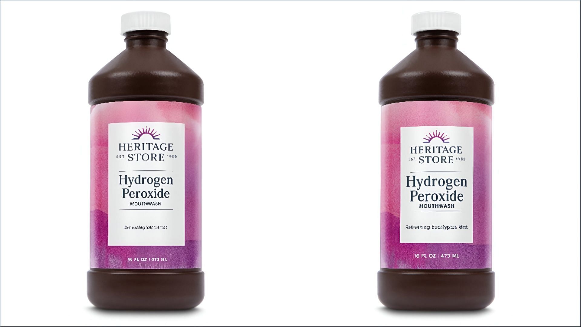 The affected Heritage Store Hydrogen Peroxide Mouthwash products may pose risks of poisoning to children (Image via CPSC)