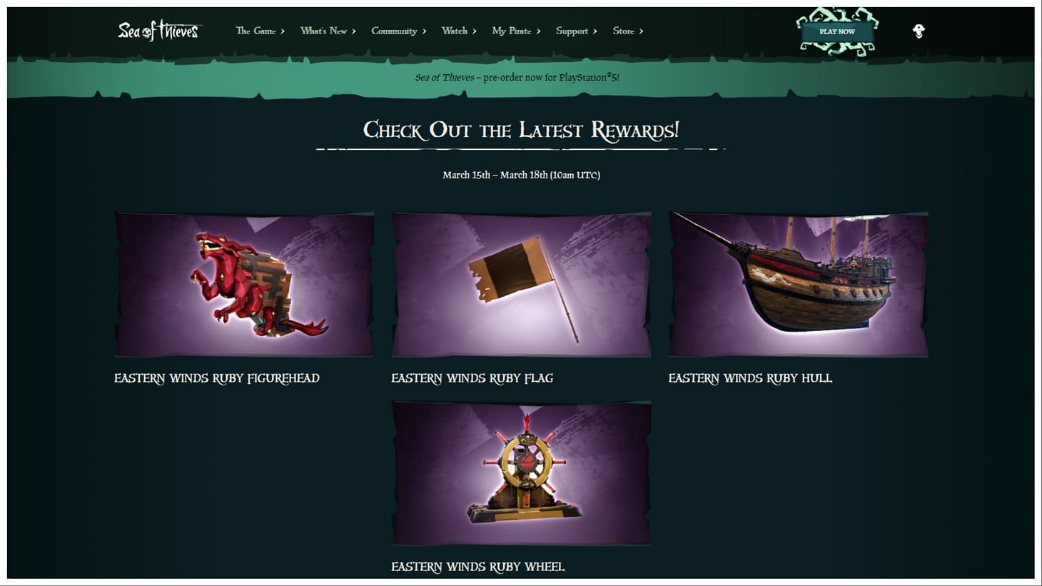 Sea of Thieves Twitch Drops for March 2024