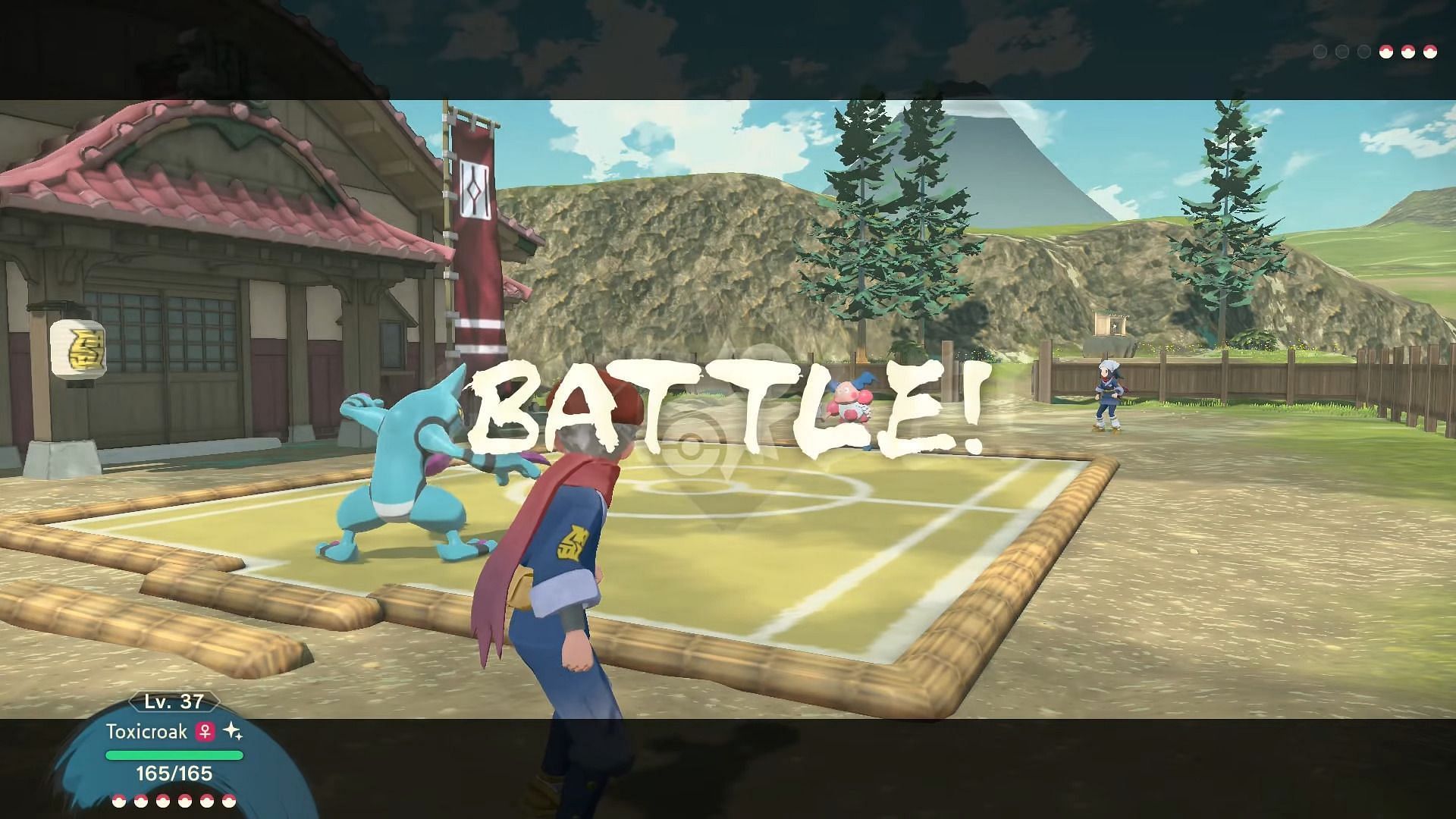 Trainer battles were a bit light in Pokemon Legends Arceus (Image via The Game Show/YouTube)