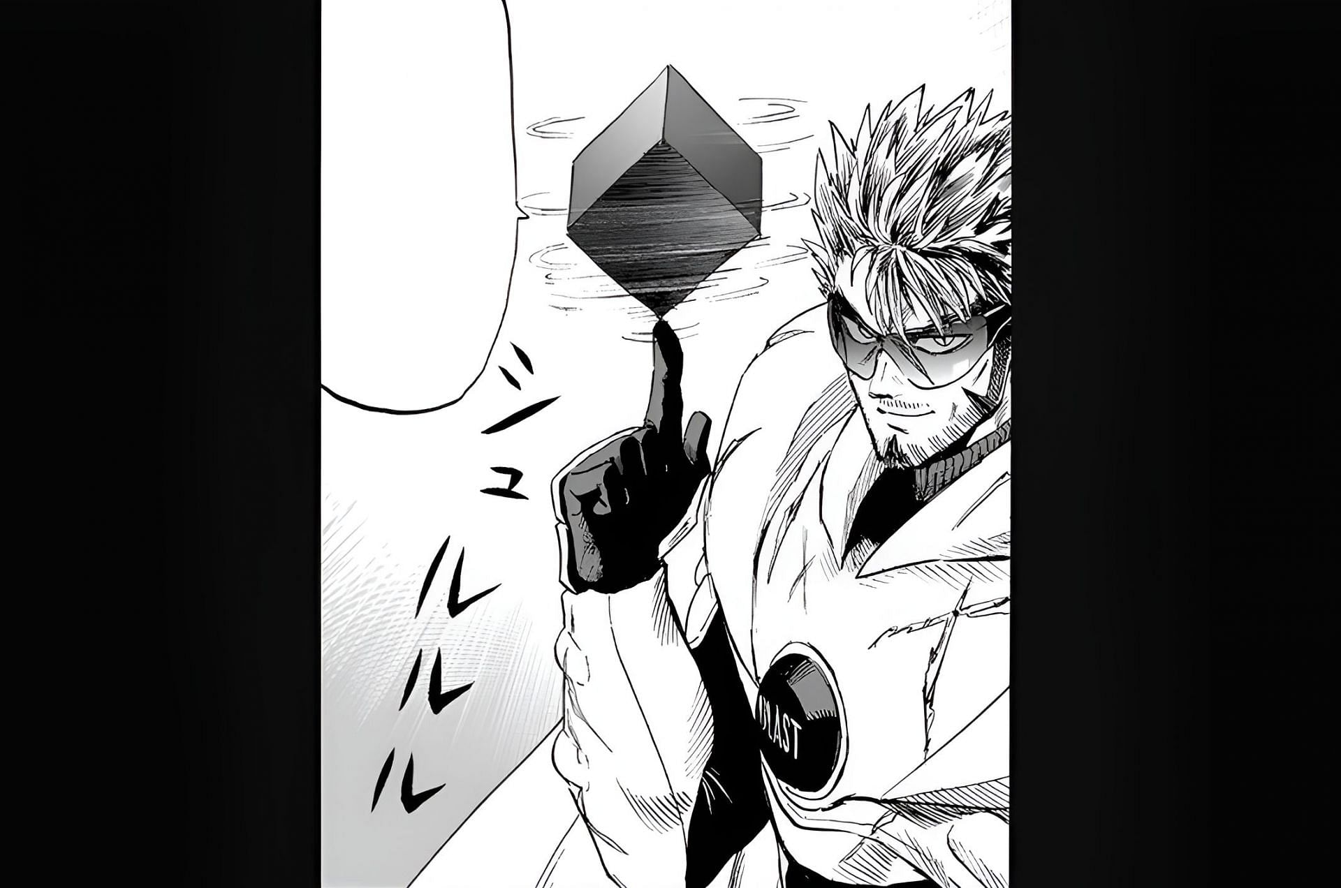 Blast retrieving the God Cube and making contact with Saitama in the manga (Image via Shueisha/Yusuke Murata and ONE)