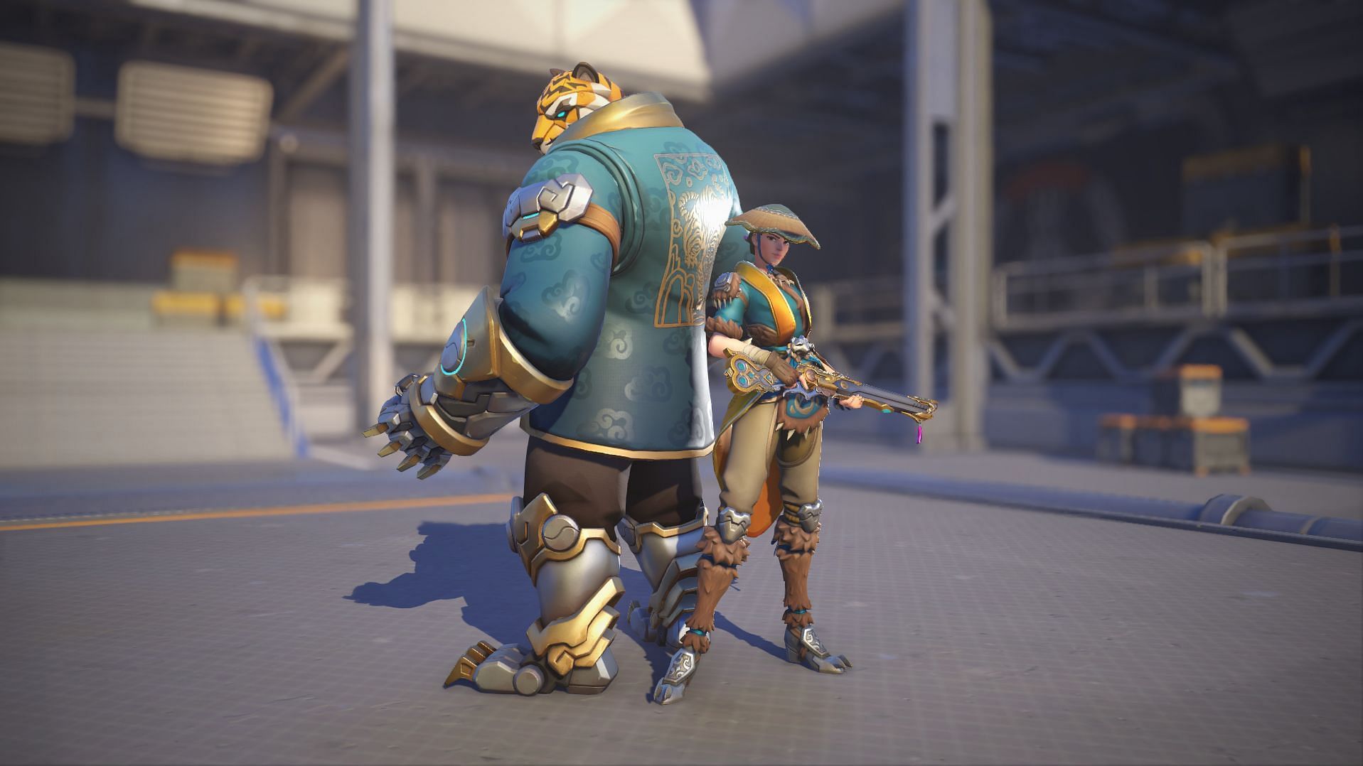 Tiger Huntress skin as seen in Overwatch 2 (Image via Blizzard Entertainment)